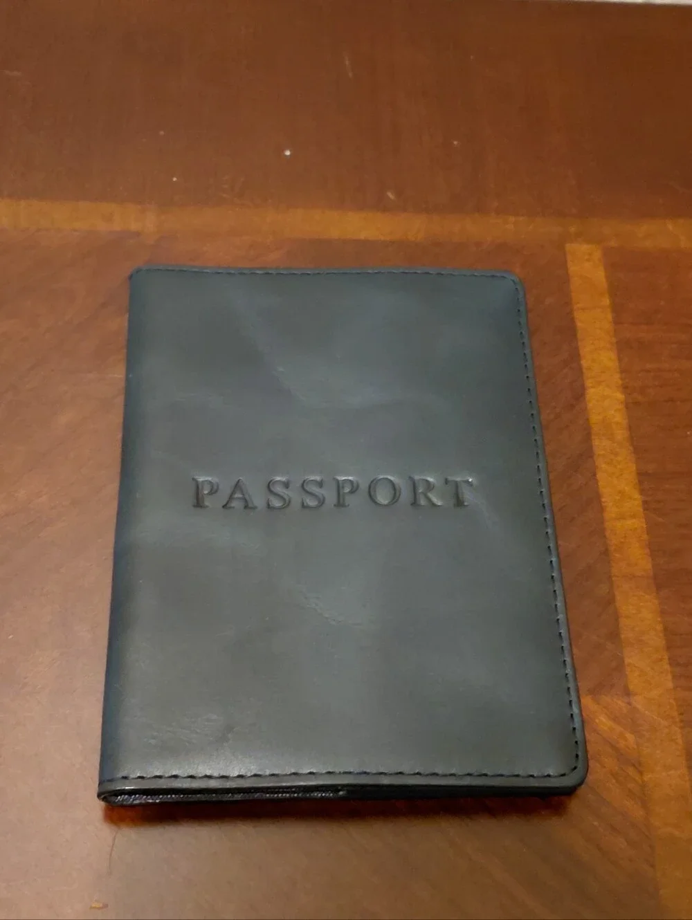 New J. Crew Black Leather Passport Holder